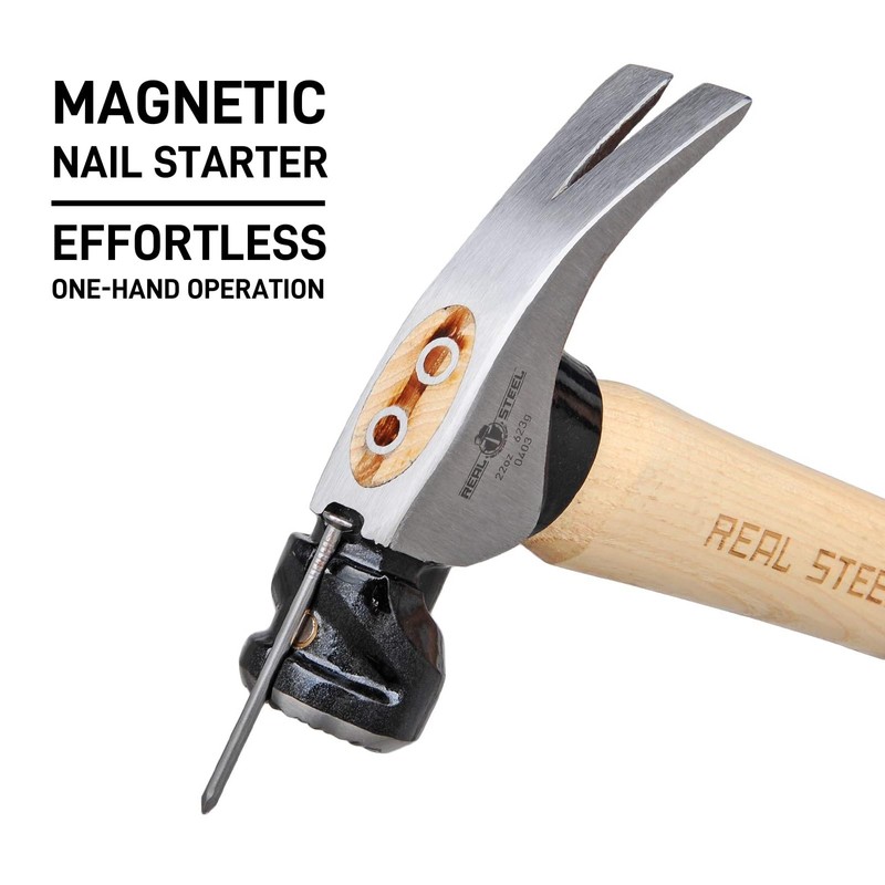 REAL STEEL 22 Oz Hickory Magnetic Head Milled Face Framing