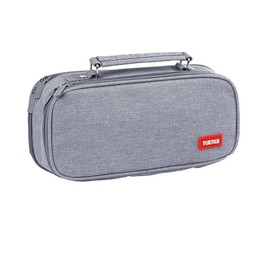 PYGHAP Large Pencil Case, Pencil Pouch for Women & Men, Marker Pen Case, Portable Office Stationery Pencil Bag Makeup Bag, Grey