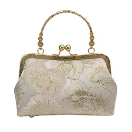 Electric Circus Party Bag, Handbag, 2-Way Cloth, Formal Bag, Clutch Bag, Handbag, Wedding, Kimono, champagne gold