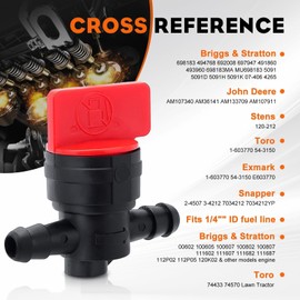 HIPA 1/4" Inline Fuel Shut Off Valve for 493960 494768 698183 Lawnmower Fuel Shut Off Valve Replace AM36141 AM107340 Kohler Fuel Cut Off 10Pack