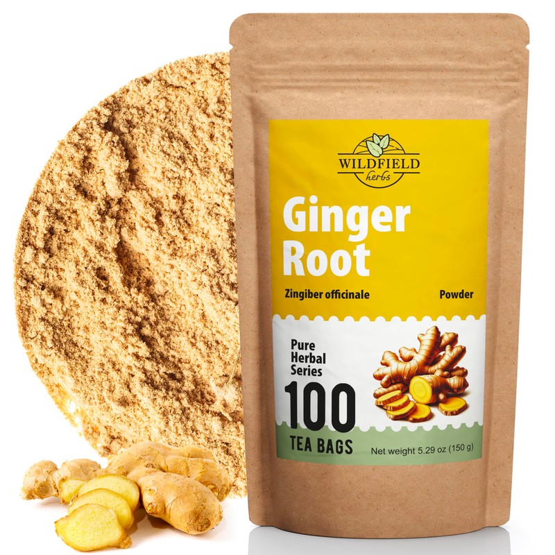 100 Ginger Tea Bags Ginger Root Tea Dry Dried Herb