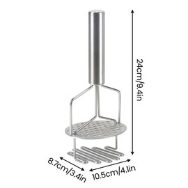 Minnhua Potato Mashers Double Layer Potato Masher Stainless Steel Potato Ricer Masher Potatoes Masher Baby Food Masher Vegetable Masher with Long Handle for Mashed Potatoes Fruits Vegetables