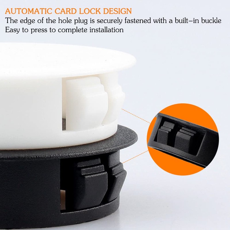 Aoktorkit 100 Pcs Plastic Plugs, 10mm White Plastic Hole Plugs,