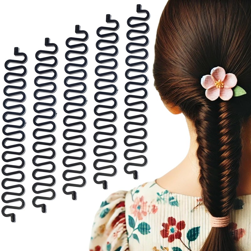 5 Pcs Hair Braiding Tool with Hook, Magic Twist Roller