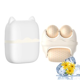 Ice Face Roller, Facial Roller, Facial Roller, Cooling Ice Stick for Face, Multi-functional, Small Face Roller, Reusable, Easy to Use, Portable, For Face, Eyes, Neck, Skin, Unisex, Gift (Yellow)