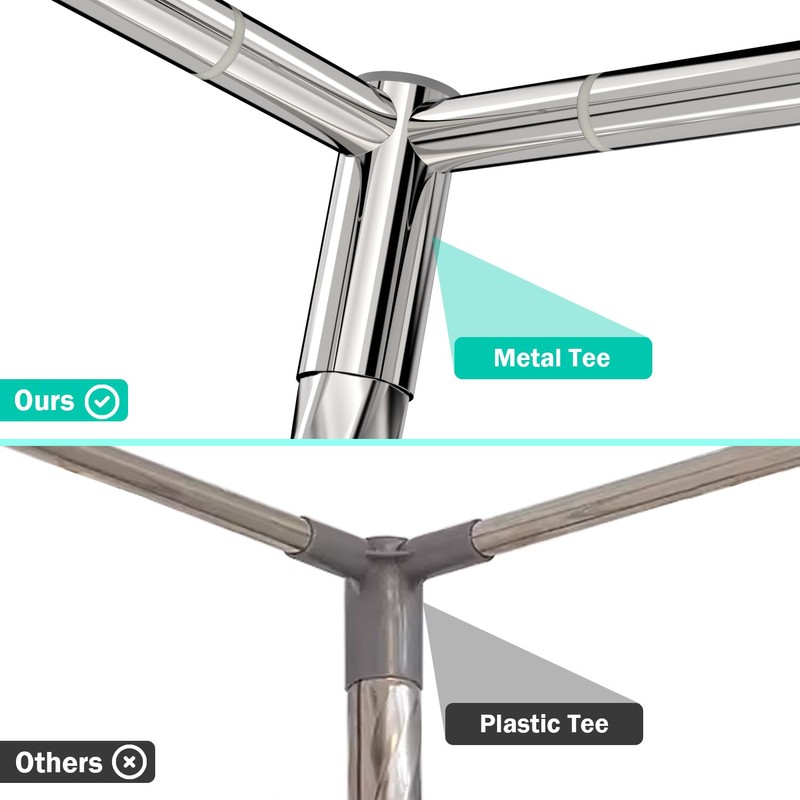 NKM Stainless Steel Adjustable Canopy Bed Frame, Suitable for Twin,Full,Queen