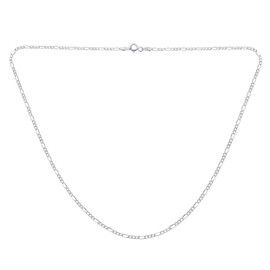 Bling Jewelry Sterling Silver Mens Italian Figaro Link Chain Necklace 1.5mm, length 16 inches