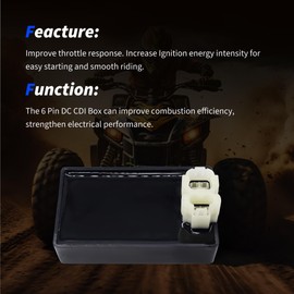 OXCANO 6 Pin DC CDI Box Replacement for GY6 49cc 50cc 90cc 125cc 150cc 200cc 250cc Roketa Taotao Jonway Eton Mopeds Scooters Go Karts Dune Buggy Motorcycle 4 Wheeler Quad Bikes Parts