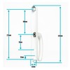 70mm PZ UPVC Door Handles Set Suits Cego Locks -
