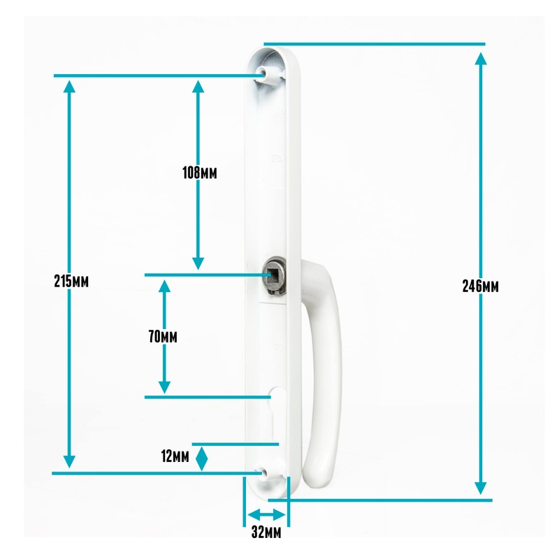 70mm PZ UPVC Door Handles Set Suits Cego Locks -