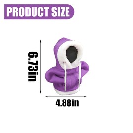 Christmas Car Shift Knob Hoodie Cover, Christmas Style Hoodie Winter Warm Car Shift Cover Shifter Hoodie Protector, Universal Shift Knob Cover Car Interior Decoration Accessories (Purple)