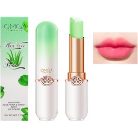 FOMIX OMGA Peach Girl Crystal Color Changing Lipstick Fruit Flavor Lipstick Peach, Aloe, Orange, Strawberry, Grape, Blueberry, Avocado Moisturizing and Lasting Moisturizing, 3g Jelly Lipstick (G8006-1