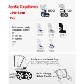 ATIE 3900 Sport P39 Pool Cleaner Double Chamber All Purpose SuperBag 39-310 with Zipper Enlosure Replacement Compatible with 3900 Sport and P39 Pool Cleaners (1 Pack)