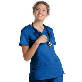 Landau Proflex 4161 - playera quirúrgica elástica de 3 bolsillos para mujer, Galaxia, XXL Más