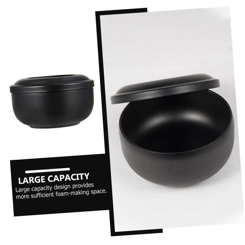 FOMIYES Men's Shaving Soap Bowl Lid Stainless Steel Bubble Bowl