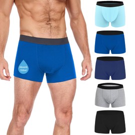 Ropa Interior de Incontinencia para Hombres - Absorción Ultra de 150ml, Tecnología Antifugas de 5 Capas, Lavable a Máquina, Control de Vejiga Reutilizable para Hombres, Paquete de 5 (5 Colores, Talla M)