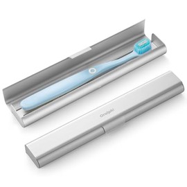Estuche de aluminio para cepillo de dientes de viaje, portacepillo de dientes portátil para viajes, caja de cepillo de dientes manual duradera para viajar, baño, camping, viaje de negocios - 1