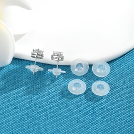 Earring Lifter Backs,AKRUWELRY Rubber Earring Backs for Droopy Ears 6PCS Round Plastic Earring Support Backings for Heavy Earrings Comfortable Earring Backers for Studs