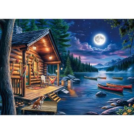 Puzzle 1000 Pieces, Adult Puzzle, A Challenging Puzzle, Puzzle Games for the Whole Family, Gifts for Women, Gifts for Men, Theme: Moonlight on the River