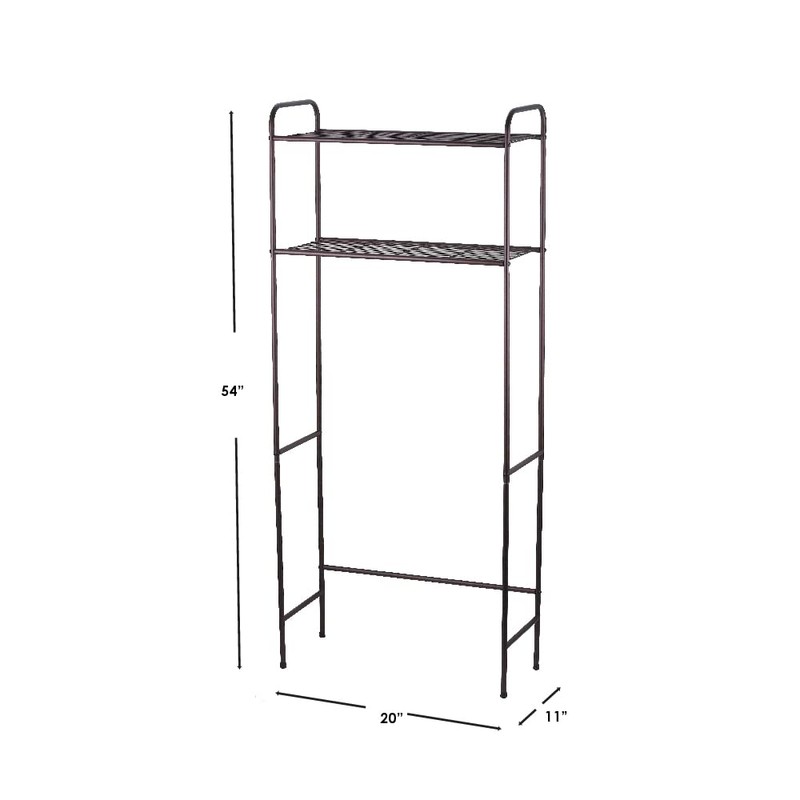 Home Basics 2 Tier Over The Toilet Bathroom Space Saver,
