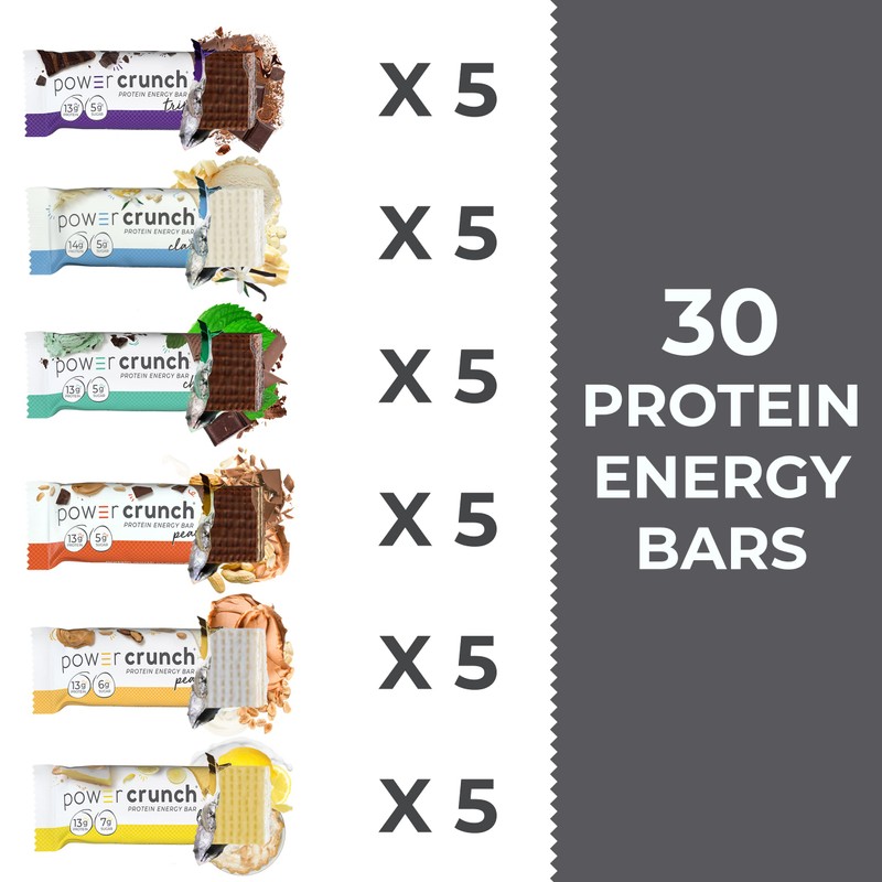 Power Crunch Protein Wafer Bars, Variety Pack, in 6 Flavors