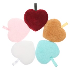 BIUDECO Facial Cleansing 5-pack Reusable Makeup Remover Heart Shaped Cleansing Tools for Mixed Oily Skin