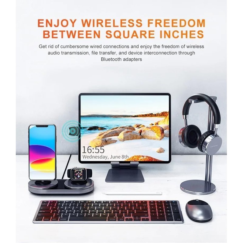 USB Bluetooth 5.3 Dongle Adapter for PC Speaker, Wireless Mouse