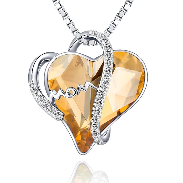 Heart Necklace 925 Sterling Silver Diamond Necklace Heart Pendant Silver