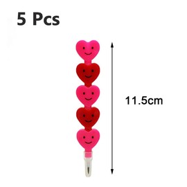 5 Pieces Stackable Pencils Plastic Smile Heart Pencils 5 in 1 Stacking Colored Pencils Party Favors for School Classroom Incentives Party Favor Supplies(Red and Pink)