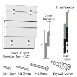 Z Clips 30" 2 Pack - French Cleat Picture Hanger - Wall Mirror Mounting Bracket - Flush Mount Hanging Kit for Shelf, Painting, Frames, Cabinet, Soundbar, Whiteboard or Headboard - 120 lb