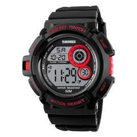 FANMIS Military Multi Function Digital LED Quartz Watch Water Resistant Electronic Sport Watches Red