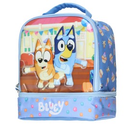 Bluey Lunch Box Bluey and Bingo Party Time Dual Compartment Insulated Lunch Bag Tote