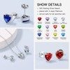 925 Sterling Silver Heart Stud Earrings, 6mm Cute Tiny Crystal