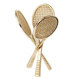 Gold Ball Holder, Tennis Ball, 4.875" H x 3" W x 3" D