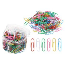 M&G 480pcs Paper Clip, 28mm Colored Paper Clip Small Paper Clip Medium Metal Clips Colorful Rust-Proof Strong Durable Bulk for Paper Office, 3 Pack PVC Box, Silver Tone