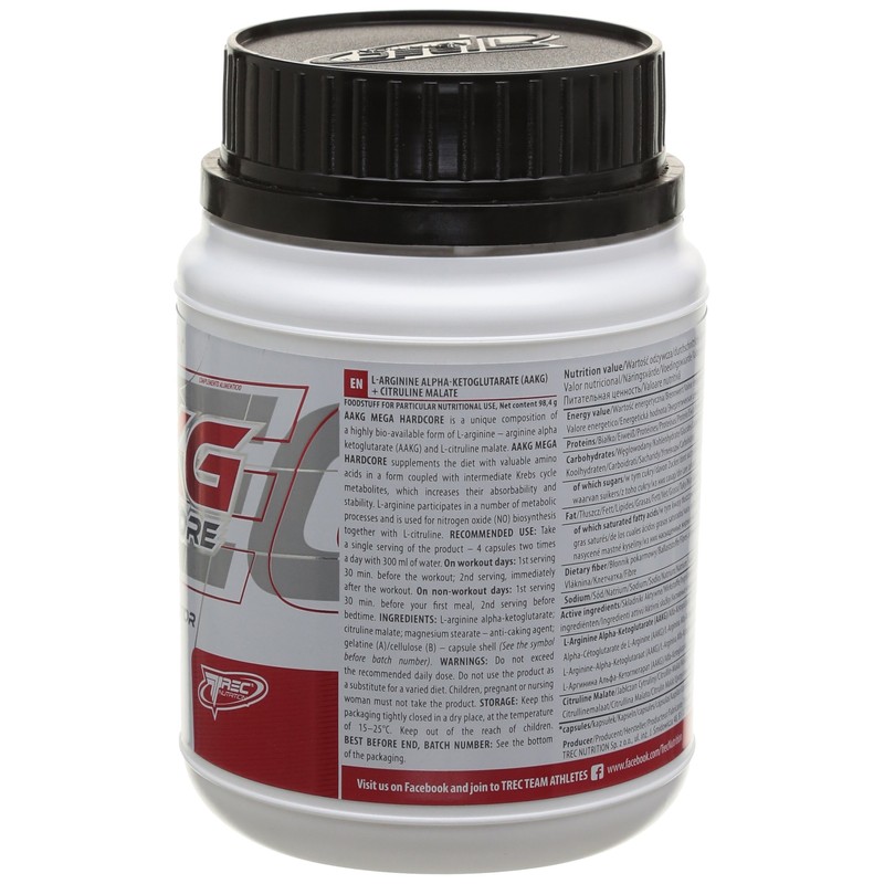 TREC NUTRITION Aakg Mega Hardcore, 1er Pack (1 x 120