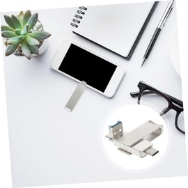 LABRIMP Metal Alloy Type C Rotating USB Flash Drive High Speed USB Compatible with Laptops and Devices Sleek Silver Design for Efficient Data Transfer