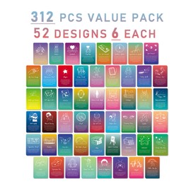 52 Pcs Positive Affirmations Meditation Spiritual Self Care Cards Gifts, Set of 6, 9.7x6 cm Paper Prints