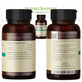 Nature's Sunshine Capsicum & Garlic with Parsley - 100 Capsules