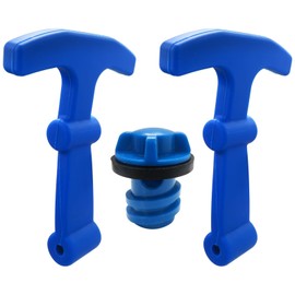 KOGUNXU Upgraded Cooler Accessories Kit - 2 T-Latch Straps + Leak-Proof Drain Plug - Fits for RTIC, for YETI & More - Blue