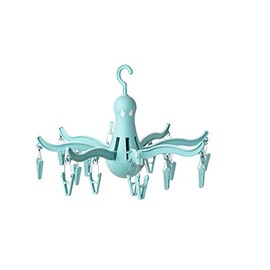 DODXIAOBEUL PRESSA 8-Claw Octopus Hanging Dryer 16 Clothes pegs, Easy to fold and Place -Turquoise (1, Green)