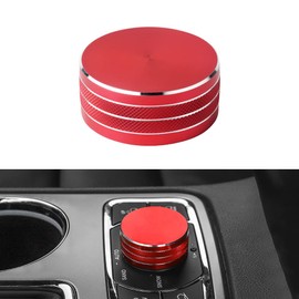 LECART Para Jeep Grand Cherokee Accessories 2014-2021 Central Multimedia 4WD cubierta de perilla de interruptor de aleación de aluminio, color rojo, 1 paquete