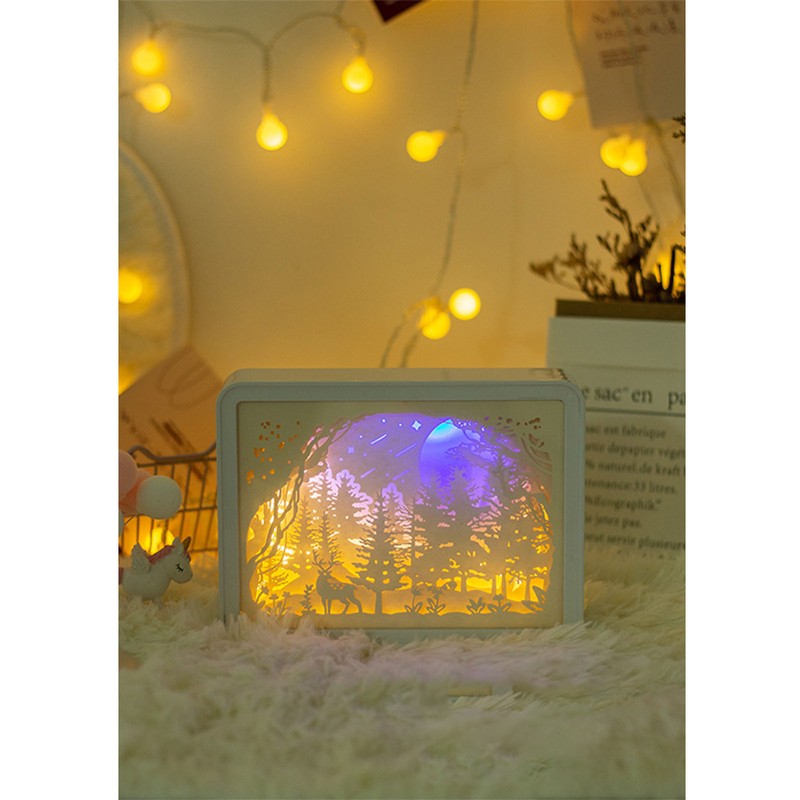 Papercut Light Box Soft Warm Light Romantic USB Battery Powered