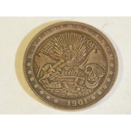 Pirate Skulls Hobo Coin Token Large Lucky Luck Pocket Piece Skeleton NICE