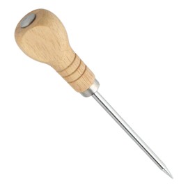 fKiZanthene Bradawl Tool with Wooden Handle, Multifunctional Stainless Steel Tailor's Awl for Wood Leather Crafting Sewing