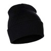 Classic Plain Cuffed Beanie Winter Knit Hat Skully Cap, Black