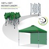 MASTERCANOPY Durable Pop-up Canopy Tent with 1 Sidewall (10'x10',Forest Green)