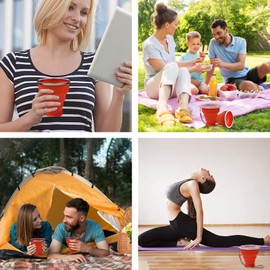Collapsible Cup - Silicone Foldable Cup-Expandable Folding Drinking Cup -Reusable Portable Mugs Cup For Travel, Camping, Hiking, Survival, Car, Picnic, Beach, Holiday Vacation, Outdoor Sports Red
