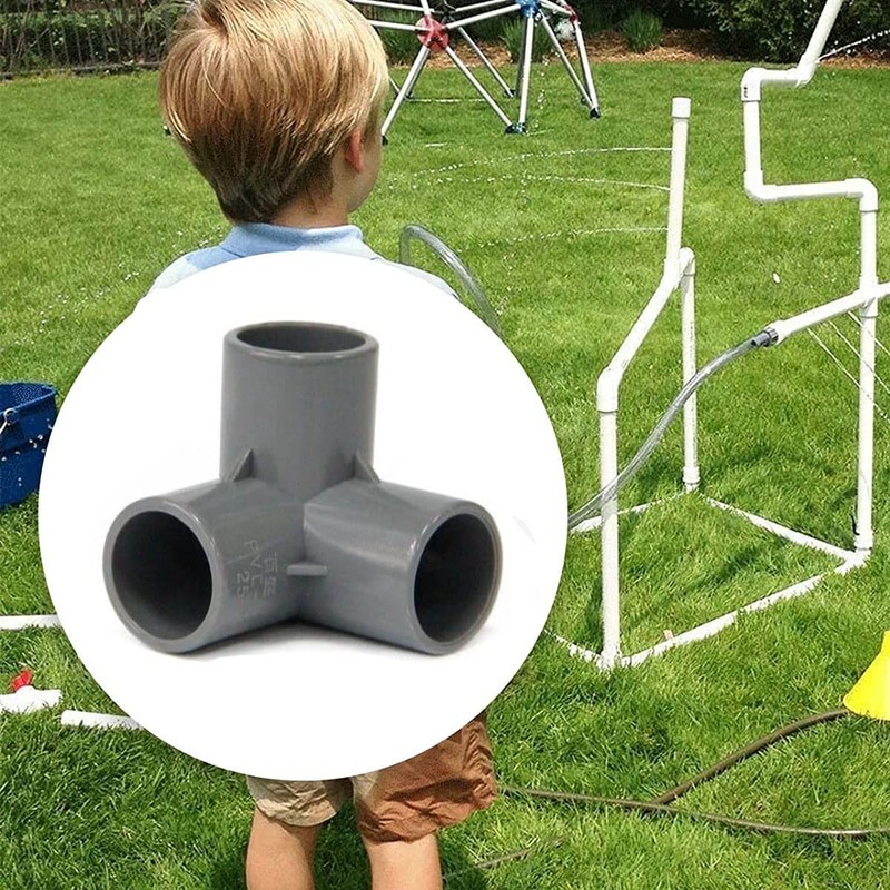 TOP-VIGOR 10pcs 3-Way Elbow PVC Pipe Fitting Furniture Grade 20mm