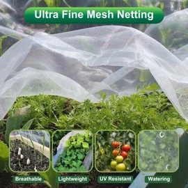 DELSWIN 10x20Ft Garden Netting Pest Barrier, Ultra Fine Mesh Insect Netting for Garden, Patio Mosquito Net, Row Cover for Vegetables Flower Fruit Tree